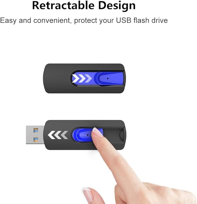 JUANWE 32GB Flash Drive 3.0 USB 5 Pack Thumb Drive Retractable Slide Memory Sticks for Computers Bulk USB Jump Drive Data Storage Pen Drive Blue