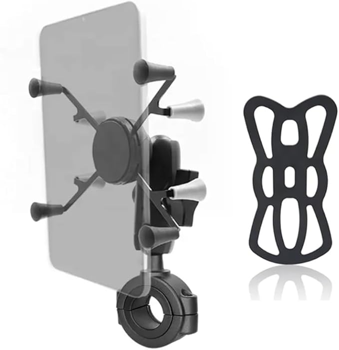 Strg Handlebar Tablet Mount with Rail Base for Rails 1.12'' to 1.50'' in Diameter for 6" Tablets, Motorcycle Tablet Holder for Bike Motorcycle Handlebar ATV/UTV and More Rails