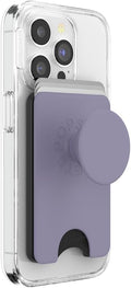 PopSockets Phone Wallet with Expanding Grip and Adapter Ring for MagSafe, Phone Card Holder, Wireless Charging Compatible, Wallet Compatible with MagSafe - Dusk