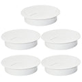 5 Pcs Desk Grommet 2-3/8" / 60 mm, Desk Cord Hole Cover, Cable Grommet ABS Plastic, Desk Hole Grommet for Home & Office Pc, Detachable Adjustable Cable Cord Organizer-White