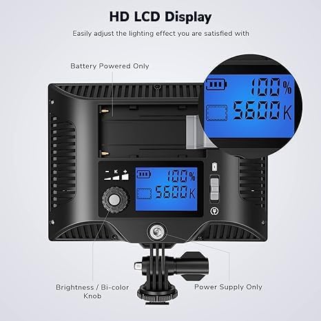 2-Pack Key Light Panel Kit, LED Video Light Dimmable Bi-Color 3200-5600k Video Conference Lighting with Gooseneck Tubes Desk Light for Podcast/Streaming/Gaming/Zoom Meetings/Broadcast/Tiktok