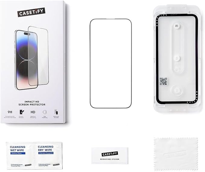CASETiFY Impact HD Screen Protector [Strengthened 9H aluminosilicate glass, applicator included] for iPhone 16 Plus