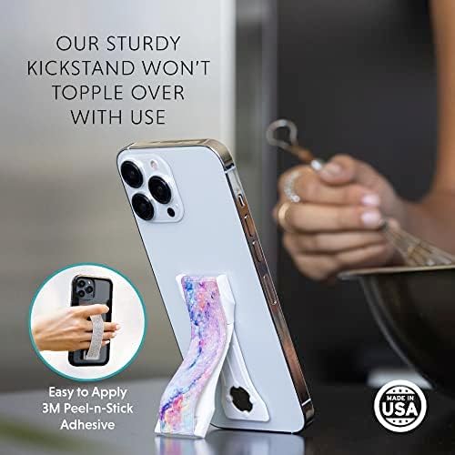 LOVEHANDLE PRO Premium Phone Grip - Silicone Strap - Magnetic Mount and Kickstand for Smartphone and Tablet - Colorful Daisies