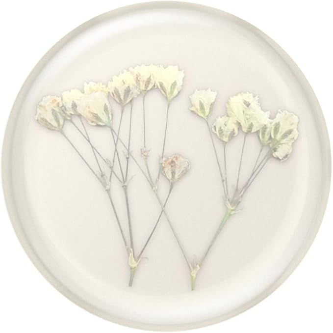 PopSockets: Phone Grip with Expanding Kickstand, Adhesive Grip - Pressed Flower Baby's Breath