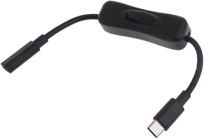USB-C Extension Cable with Inline On/Off Switch - 6ft Power Control for Monitors, Printers and Gaming | Gold-Plated Connectors and 4K Video Support (Black)