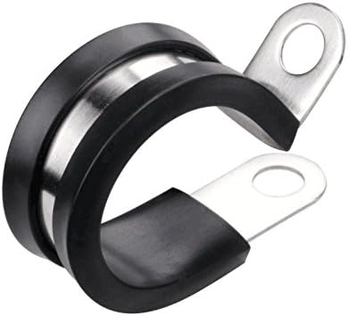 LOKMAN 20 Pack 1-1/2 Inch Stainless Steel Cable Clamp, Rubber Cushioned Insulated Clamp, Conduit Wire Holder Strap Clips for Tube, Pipe or Wire Cord Installation