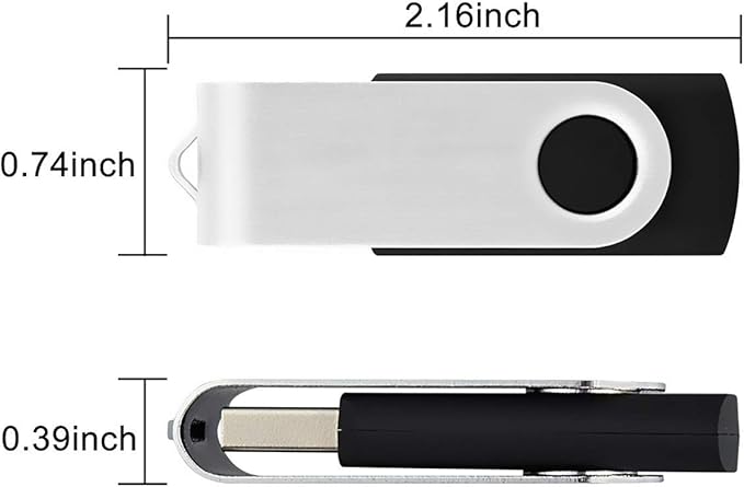 Aiibe 1GB Flash Drive 20 Pack Bulk 1GB USB Flash Drives 2.0 Memory Stick Thumb Drives Black