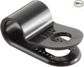 GTSE Black Nylon Plastic Cable Clamps, 3/16" Screw Mounts for Cable, Rope, Tube Management, 100 Pack