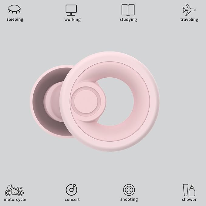 Ear Plugs for Noise Cancelling Ear Protection EarPlugs for Sleep,Concerts,Work,Study,8 Size Eartips with Small Box,Perfect -30dB Silicone Earplugs for Noise Reduction