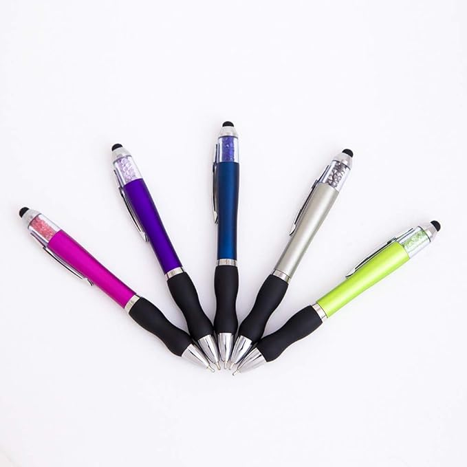NC Ballpoint Pens 2 in 1 Stylus Pens Medium 1.0mm Point Black Ink with Stylus Tips for iPads (10 packs)