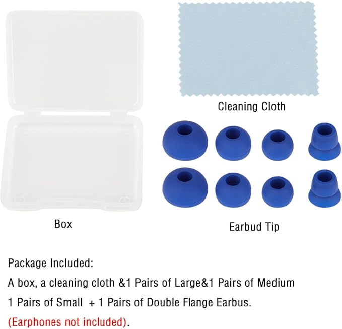 4 Pairs Silicone Earbud Tips Replacement Eartips Earbuds Eargels Earpads - Image 8