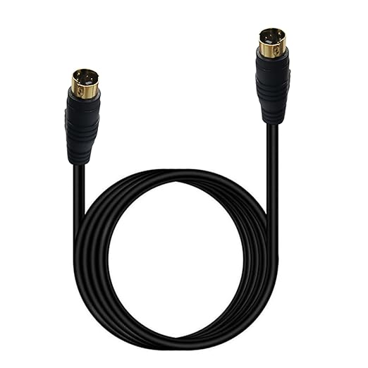 S Video Cable, S-Video Cable 4 pin Connector Male to Male Gold Plated Compatible with DVD Player, Home Theater, DSS receivers, VCRs, DVRs/PVRs - 3.28FT
