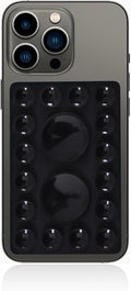 ZYCCER Double Sided Silicone Suction Phone Holder Mount,Compatible with iPhone and Android Cases Hands-Free Mirror Shower Phone Mount Strong Grip Holder (Black, Single Sided 1PCS)