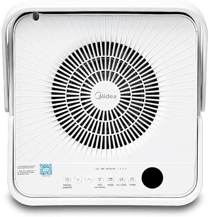 Midea Cube 50 Pint Dehumidifier for Basement and Rooms at Home for up to 4,500 Sq. Ft., Smart Control, Compatible with Alexa (White), Drain Hose Included, ENERGY STAR Most Efficient 2023