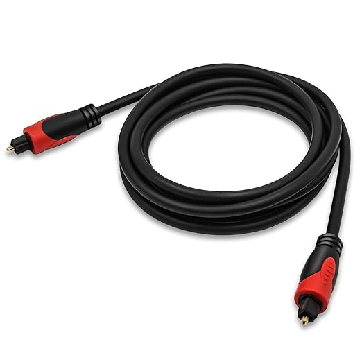3FT Optical Audio Cable, Digital Audio Fiber Optic Cable Toslink, Flexible Jacket, Compatible with Home Theater, Sound Bar, PS4, Xbox, TV and More- 3 Feet
