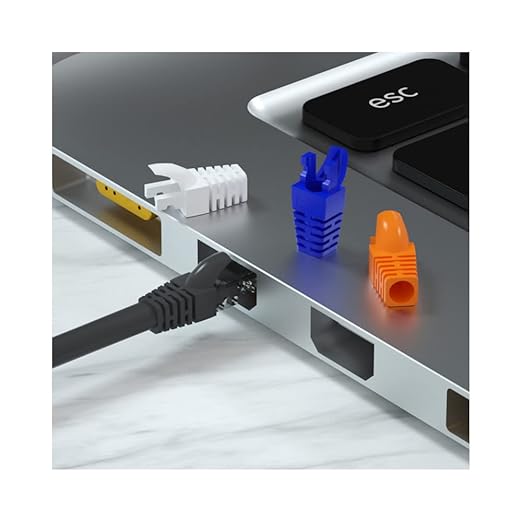 50 Pcs Cat5 Cat5E Cat6 Strain Relief Boot, RJ45 Plug Connector Cover Modular Network Plug Connector Cap Cable Connector Boots, Transparent