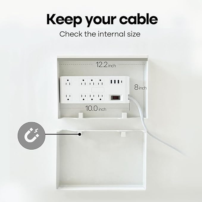 Book Shape Decorative Cable Management Box - Expandable Cable Organizer Box with Magnetic Closure for Home & Office (LoveFinds, Large)