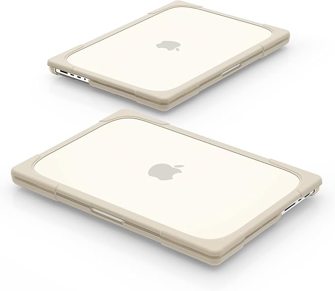 Batianda Compatible with New MacBook Pro 16 inch Case 2024 M4 Chip 2023 2021 Release with M3 M2 Pro Max, Heavy Duty Protective Plastic Hard Shell with Fold Kickstand & Keyboard Cover Protector, Khaki