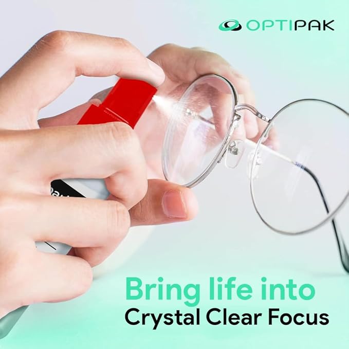 Sparkle Anti-Reflective Lens Cleaner Spray kit | (2) 1oz Glasses Cleaner Spray + (2) Microfiber Cloth for Eyeglasses, Sunglasses, Lenses, Screens and Camera Cleaning Kit (4 Piece Set)