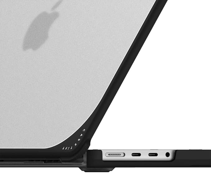 CASETiFY Bounce MacBook Pro 16-inch (M3/M4) Case [Enhanced Protective Corner Design/Ventilation Cutouts/Anti-Slip Grip] - Disco - Clear Black