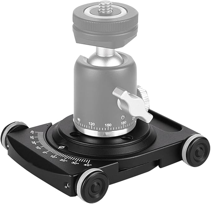 Camera Slider, Camera Car Aluminium Alloy 4 Wheeled Tabletop Slider with 1/4 Screws, Filming Equipment for Ball Head Phone Clamp DSLR Camera Video Camcorder