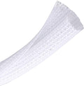 CrocSee 25ft - 3/4 inch Braided Cable Management Sleeve Cord Protector - Self-Wrapping Split Wire Loom for TV/Computer/Home Theater/Engine Bay - White