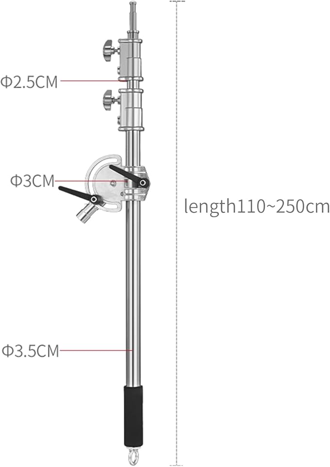 Heavy Duty Extension Boom Arm Bar for Photography C Stand and Light Stand,Adjustable 3.6-8.2ft Crossbar Holding Arm with Sand Bag for Softbox,Studio Strobe,Monolight,LED Video Light,Reflector ect.
