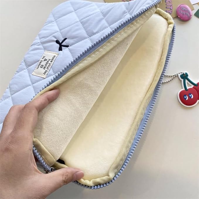 Cute Bow Graphic Carrying Laptop Bag Y2K Preppy Laptop Sleeve Case Bag Kawaii Pad Computer Protect Case Pouch (11 inch,White)