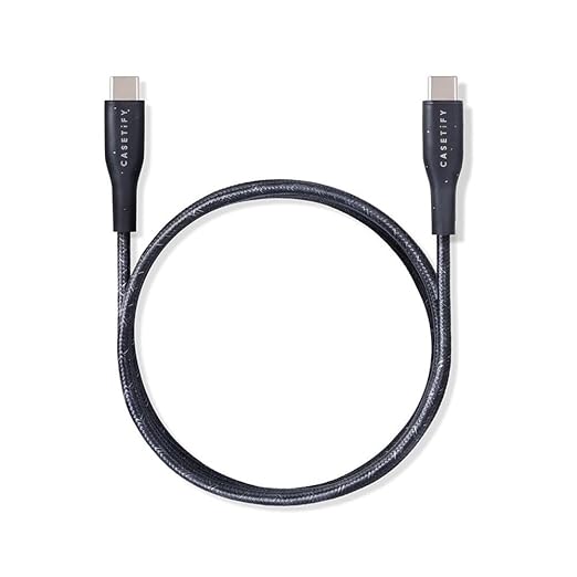 CASETiFY Powerthru USB-C to USB-C Cable (1m/3.3ft) - Black