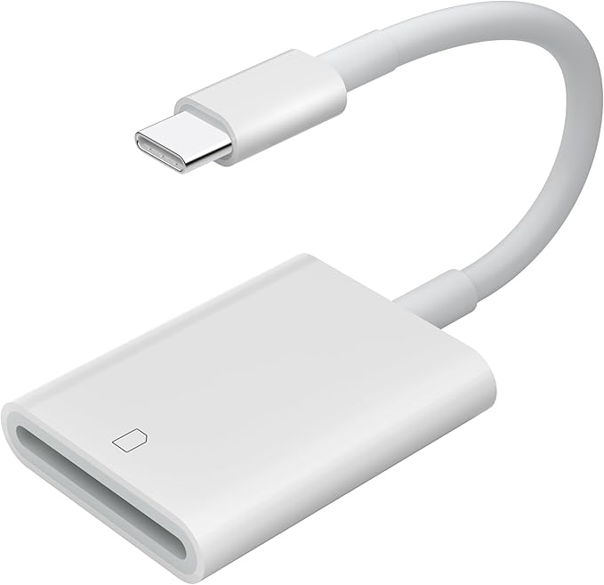 USB C SD Card Reader,USB 3.0 High Speed to SD Card Adapter for iPhone 15/16 Pro Max iPad Pro Trail Game Camera Viewer for MacBook Pro/Air iMac M1 M2 M3 Galaxy S24 Android PhoneTablet (White)