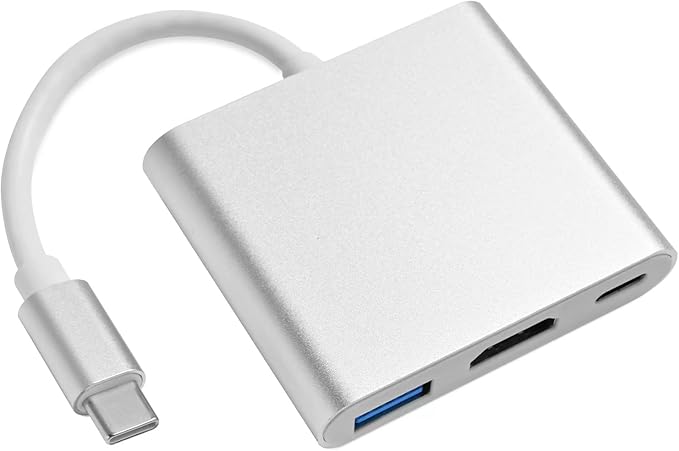 USB C to HDMI Adapter, Type C to 4K HDMI Multiport with 3 in 1 USBC Output, USB3.0 and USB C Charging, Digital AV Adapter for TV and Projector