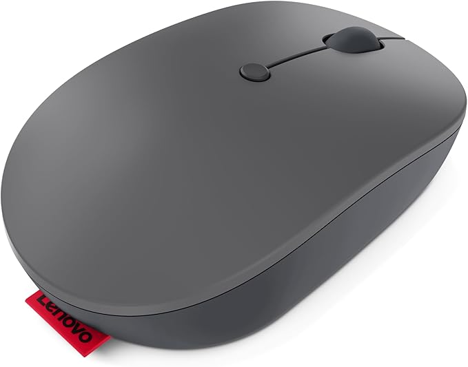 Lenovo Go USB-C Essential Wireless Mouse, 2.4 GHz Nano USB-C Receiver, Adjustable DPI, Rechargeable Battery, Ambidextrous, GY51C21210, Grey