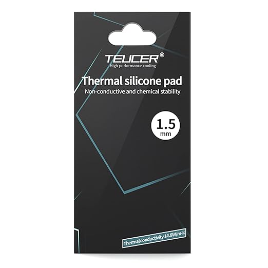 Thermal Pad 14.8 W/mK, 85x45x1.5mm, Non Conductive Heat Resistance High Temperature Resistance, Silicone Thermal Pads for Laptop Heatsink GPU CPU LED Cooler (1.5mm)