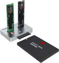 AOKO M.2 NVMe to M.2 SATA and 2.5”/3.5” SSD/HDD Clone Docking Station, USB-C 10Gbps Hard Drive Reader & Two-Way Offline Cloning Dock for M.2 SATA NVMe SSD +2.5/3.5 SATA Hard Drive Duplicator