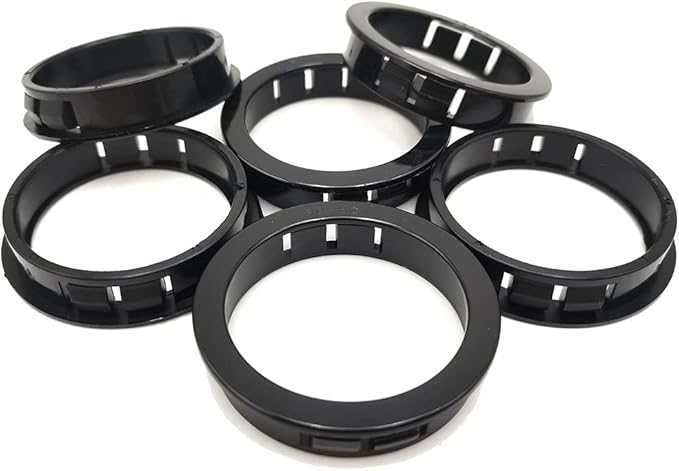2"(50mm) Black Snap-in Knockout Insulating Bushing Grommets, Plastic Cable Hole Grommets for Wiring, Round Nylon Snap in Locking Electrical Wire Cord Hose & Tubing Bushings Grommets, 6pcs