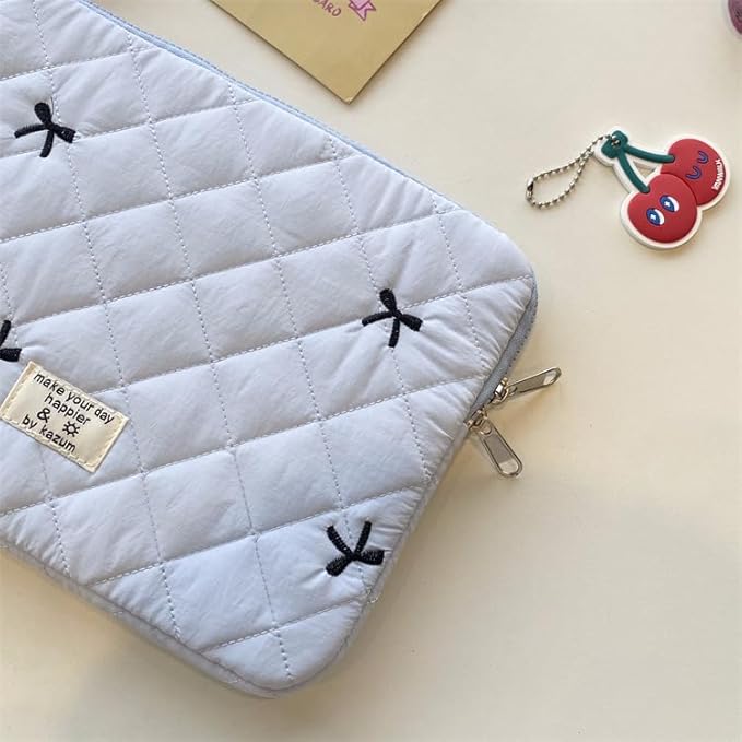 Cute Bow Graphic Carrying Laptop Bag Y2K Preppy Laptop Sleeve Case Bag Kawaii Pad Computer Protect Case Pouch (13-14 inch,Black)