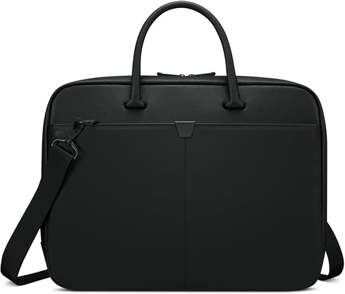 Lenovo 15.6-inch Laptop Bag (T200) - Water Resistant Leather Messenger Bag with Padded Device Compartment – Multi Compartment Professional Handbag with Shoulder Strap for Travel & Business