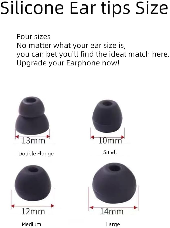 Replacement Ear Tips for Beats Urbeats2.0 Tour2.0 ibeats Beats x, Beats Flex Secure Fit for Powerbeats Pro Silicone Earbuds Washable Sweat-Resistant Noise Isolation 8 Pairs (Black)