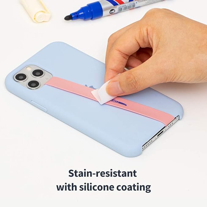 Sinjimoru Stretchable Silicone Phone Strap, Flexible and Elastic Grip Holder for iPhone & Android, Secure Phone Loops Finger Grip with Wireless Charging Support Sinji Loop Olive Grey