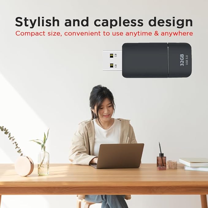 GIGASTONE 32GB Flash Drive (20 Pack) Z60NB USB 3.2 Gen 1, Ultra Fast, Retractable Capless Slider Design, Data Storage, Backup for PC/Mac/TV/Car Audio, USB 2.0/3.0/3.1 Compatible (Random Color)