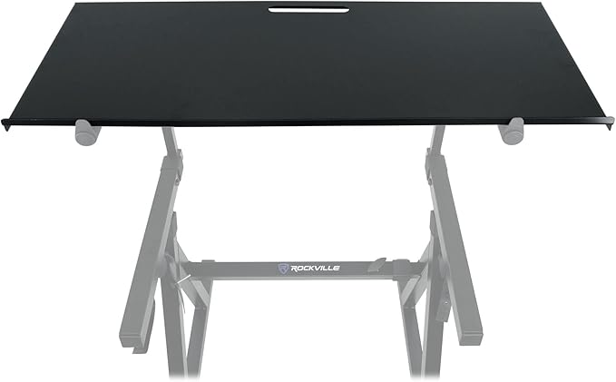 Rockville Z-SHELF Universal Shelf for Z-Stand and X-Stand, 35.4x13.78in Steel Platform, Foam-Padded Edge, Lightweight 7.3 lbs, for Musicians and DJs