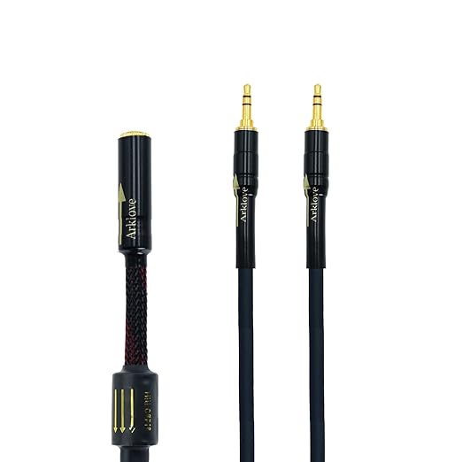 Arklove 18ft Shielded 1/8" aux Input 3.5mm Female to 2X 3.5 Output Splitter Stereo Audio Video Cable Out 3.5 Male to Two 3.5 Male in Dual 2 Speaker for Smartphone, Computer,pc Mp3 Earphone