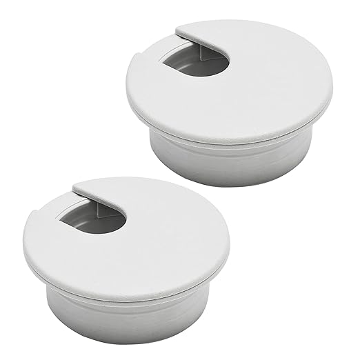 Desk Grommet 2" (50 mm), Desk Cord Hole Cover, Cable Grommet ABS Plastic, Desk Hole Grommet for Office and Home Table Cable, Detachable Cable Cord Organizer (Light Grey 2 Pcs)