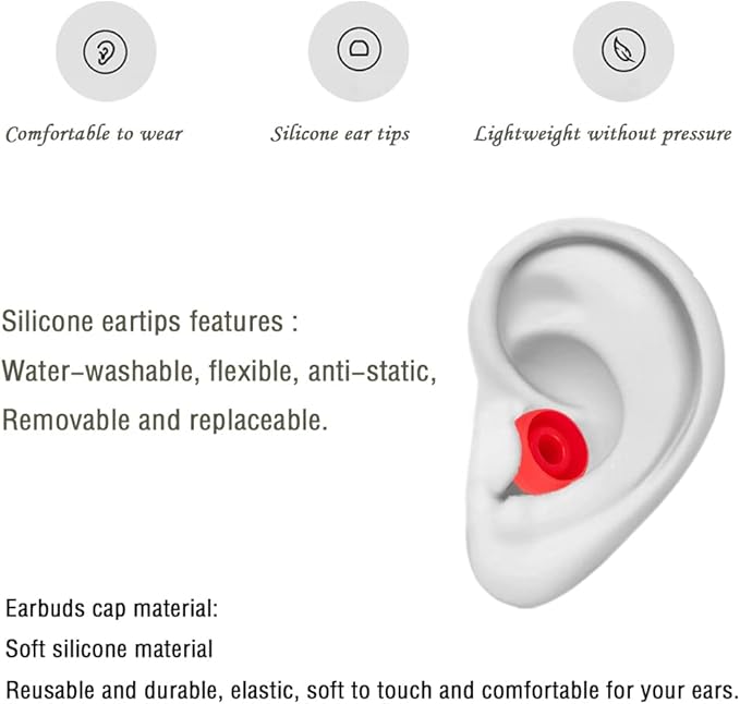 Silicone Earbud Replacement Tips Earbuds Eargels Earpads Compatible - Image 5