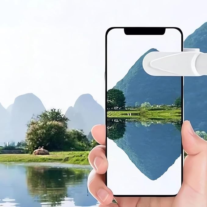 2024 Smartphone Camera Mirror Reflection Clip Kit -【New Version】 Smartphone Selfie Reflector, Adjustable Mobile Phone Reflection Camera Clip, Mirror Reflection Phone Clip for All Phones (2PCS-Balck)