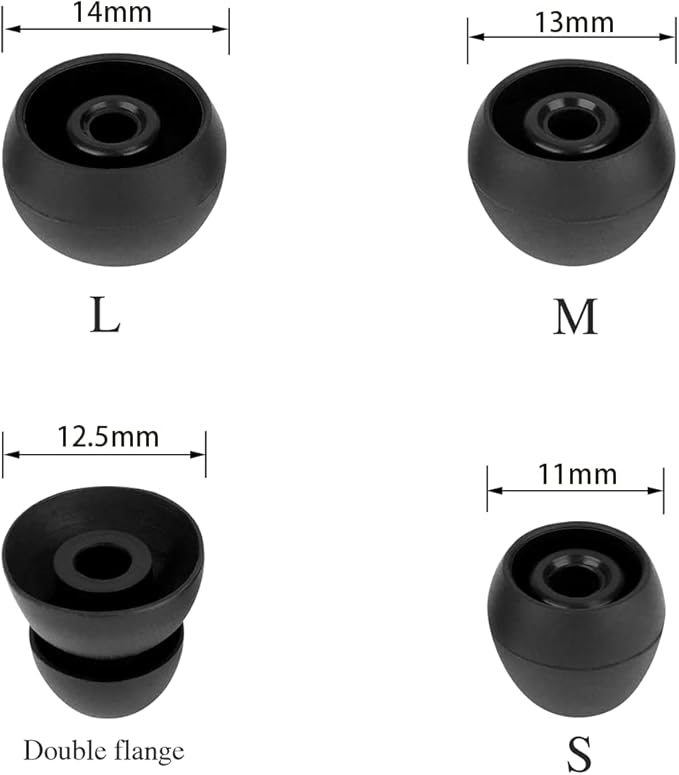 4 Pairs Earbud Tips Fit for Powerbeats Pro Ear Tips Beats Earbuds Replacement Tips Replacement Earbud Tips Earbud Replacement Tips Earbud Caps Headphone Earbud Tips Replacement Ear Pads Black