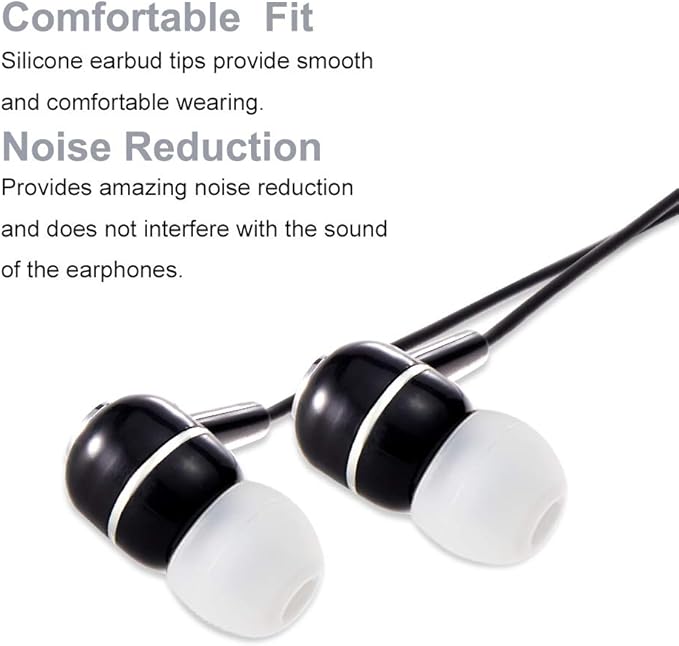 Earbud Tips Soft Silicone Earbuds Replacement Tips Fit for in-Ear Headphones(Inner Hole from 3.8mm - 4.0mm Earphones) 9 Pairs S/M/L,White