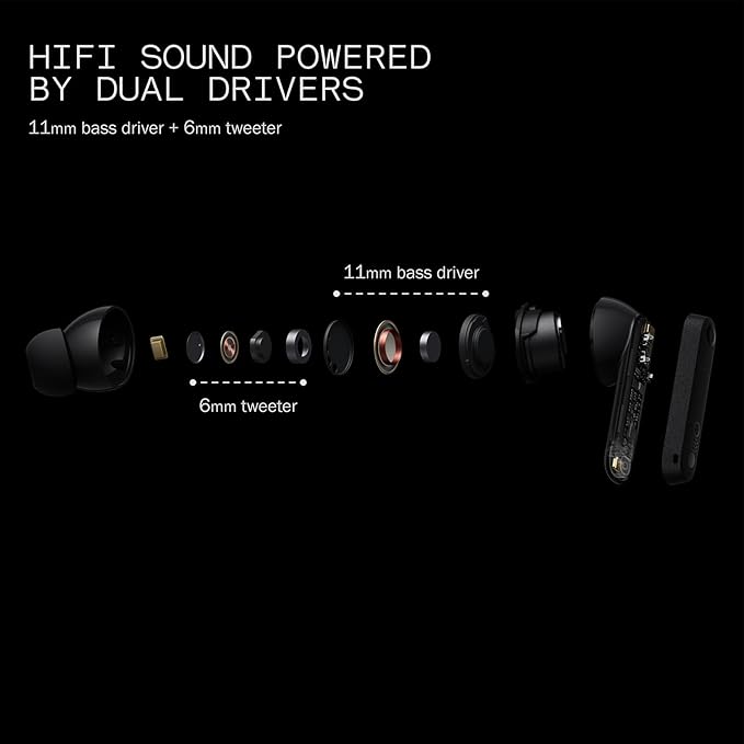 CMF Buds Pro 2 Wireless Earbuds, Hi-Res Audio with LDAC, 50 dB Hybrid Noise Cancelling Earbuds, Ultra Bass Technology, Bluetooth 5.3, 43H Play Time with Charging Case, 6 HD Mics Headphones, Blue