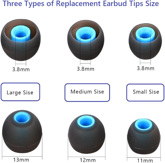 Replacement Earbud Tips Earbud Covers Silicone Tips Ear Gels Fit - Image 3