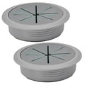 2 Pcs Desk Grommet 2-3/8" / 60 mm, Desk Hole Cover for Cables Dark Grey, Cable Grommet ABS Plastic, Desk Hole Grommet for Home & Office Pc, Detachable Cable Cord Organizer